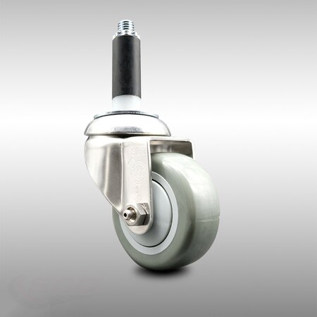 Service Caster 3.5 Inch 316SS Gray Polyurethane Wheel Swivel 7/8 Inch Expanding Stem Caster SCC-SS316EX20S3514-PPUB-78